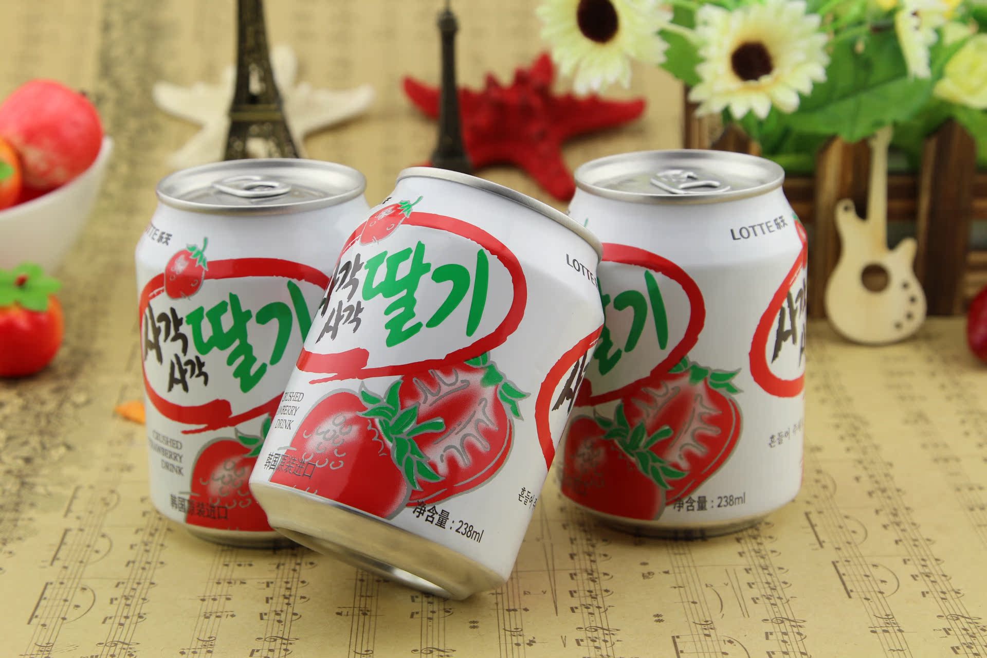 乐天品牌葡萄汁草莓果汁238ml饮品原装进口饮料