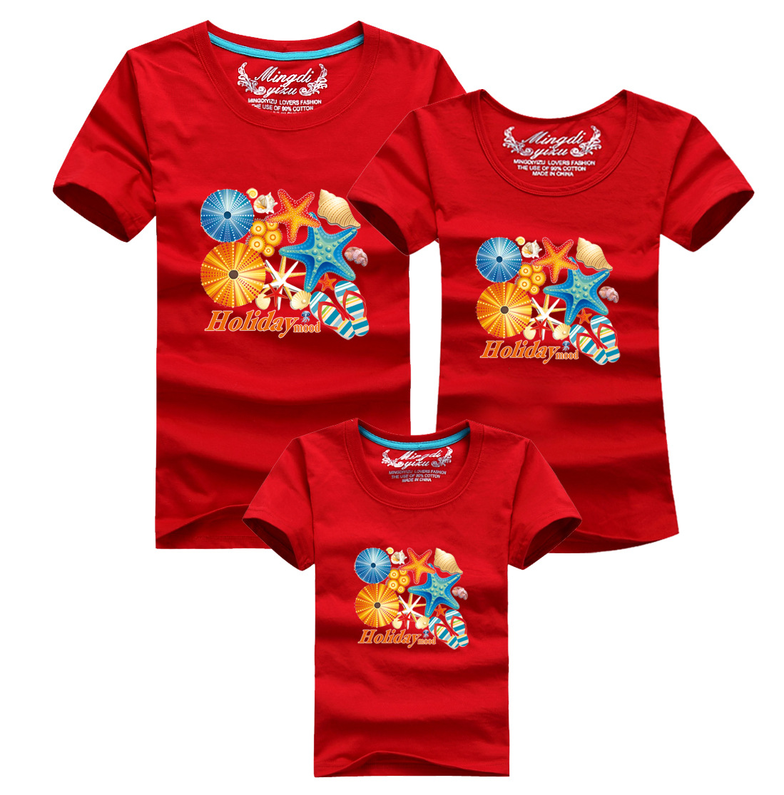 2015亲子装夏装全家装家庭装一家三口装韩版加大码加肥短袖t恤潮