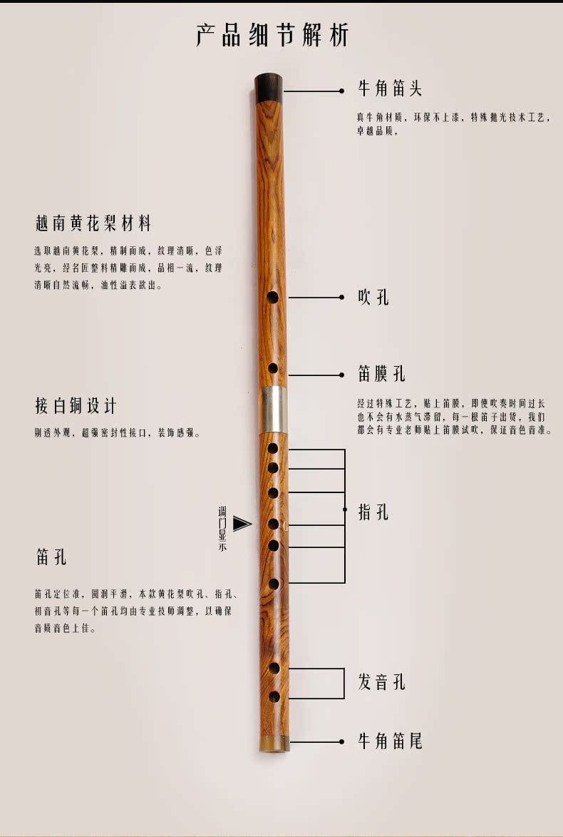 笛子结构图和尺寸图片