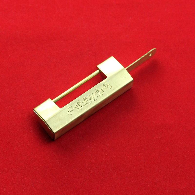 老款木箱锁 仿古纯铜锁 横开挂锁批发