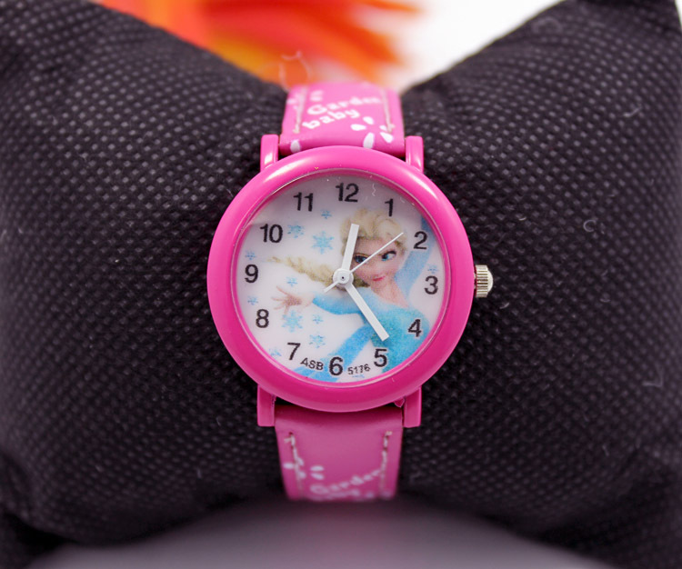 2015新款时尚可爱卡通冰雪奇缘frozen皮带儿童手表女孩混厂家批发