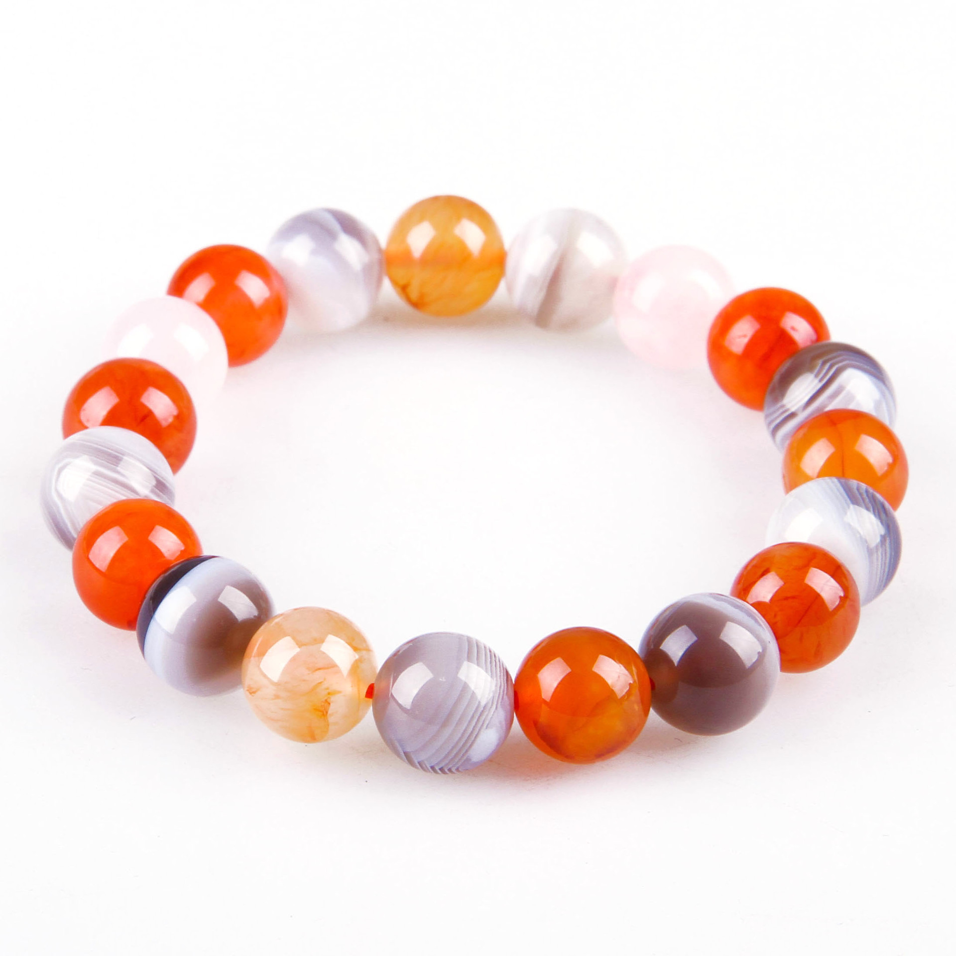 手工串珠时尚高档天然巴西七彩石手链批发 女款七彩水晶手串