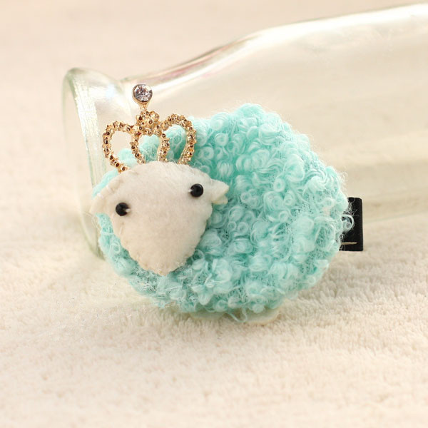 新年韩版 手工可爱卡通喜羊羊 皇冠小绵羊女孩儿童发夹饰品头饰