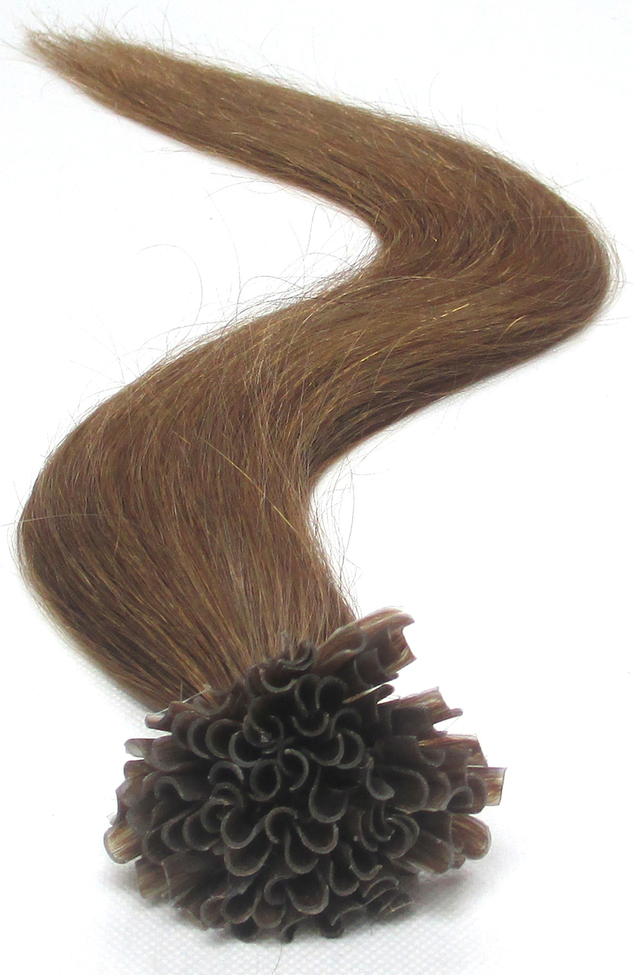 女士#4中棕色 指甲假发18寸 100%真人接发厂家直销纳米无痕接发