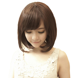 发之秀 斜刘海波波头短发假发套 哑光逼真假发
