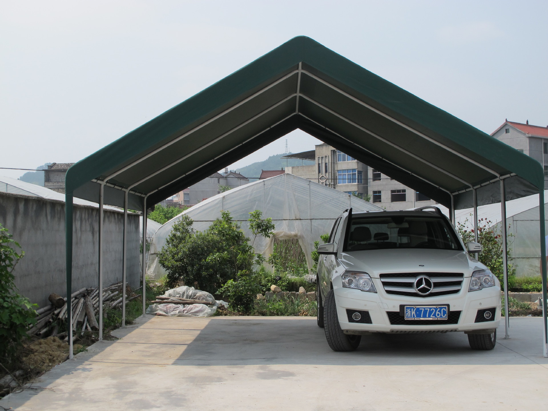 厂家直销高级户外汽车停车篷遮阳棚雨篷 双车位款:5米宽*5.3米长