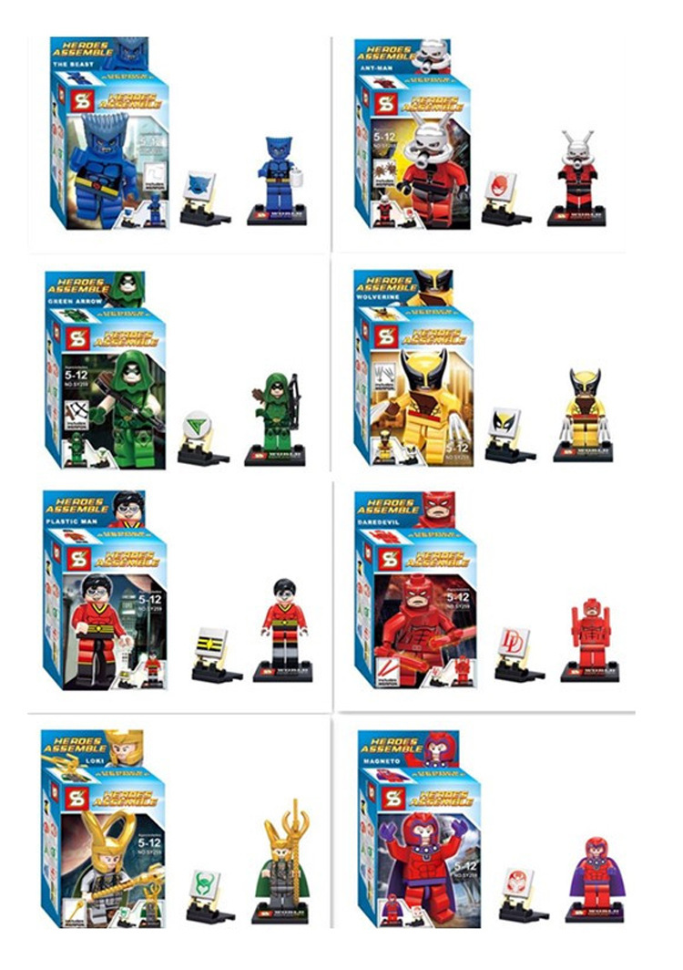 s牌益智拼装积木人仔 超级英雄系列金刚狼sy259