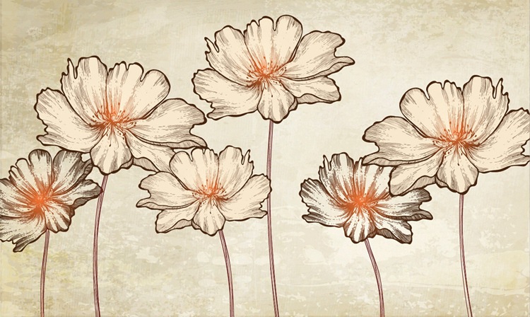 欧式酒店面床头沙发壁纸 客厅简单素雅背景 抽象花朵 pvc素色墙纸