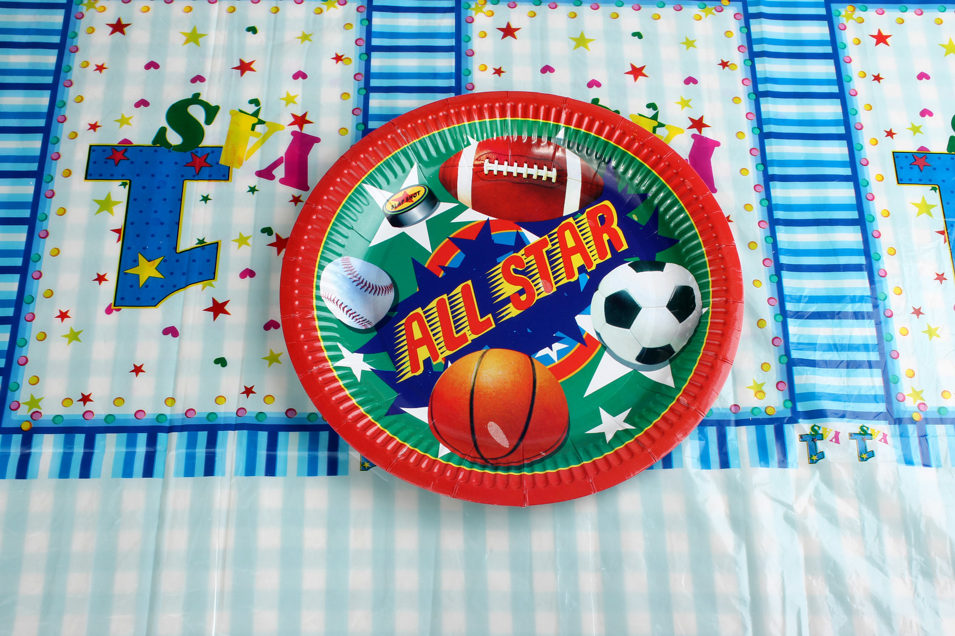 义乌批发生日派对盘子 创意运动球类图案款式各种尺寸一次性纸盘