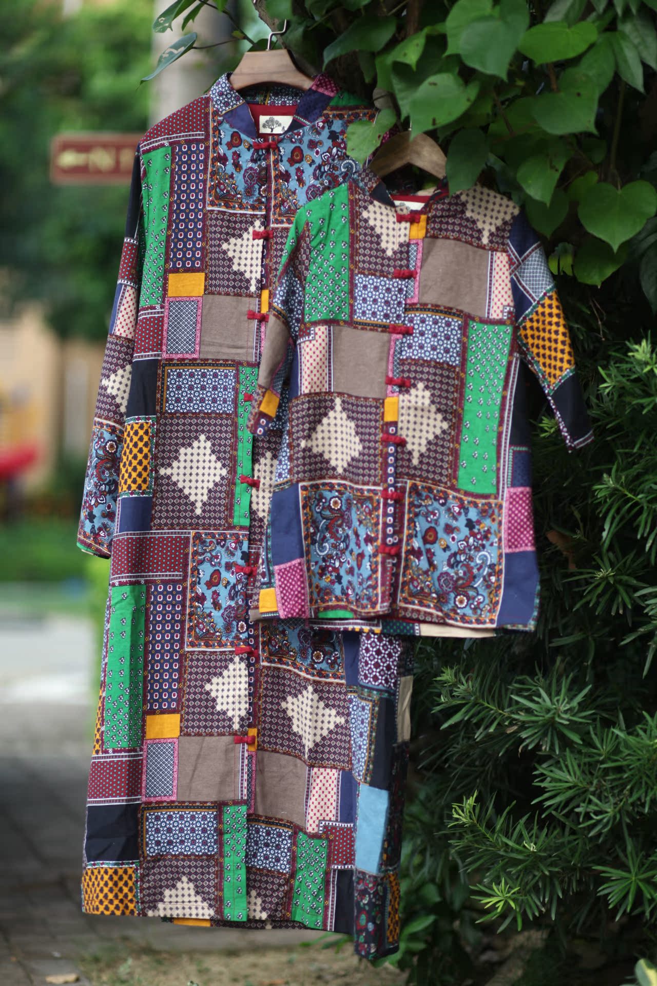 2015棉语初品秋季新款无心法师同款拼布亲子外套风衣亲子装家庭装