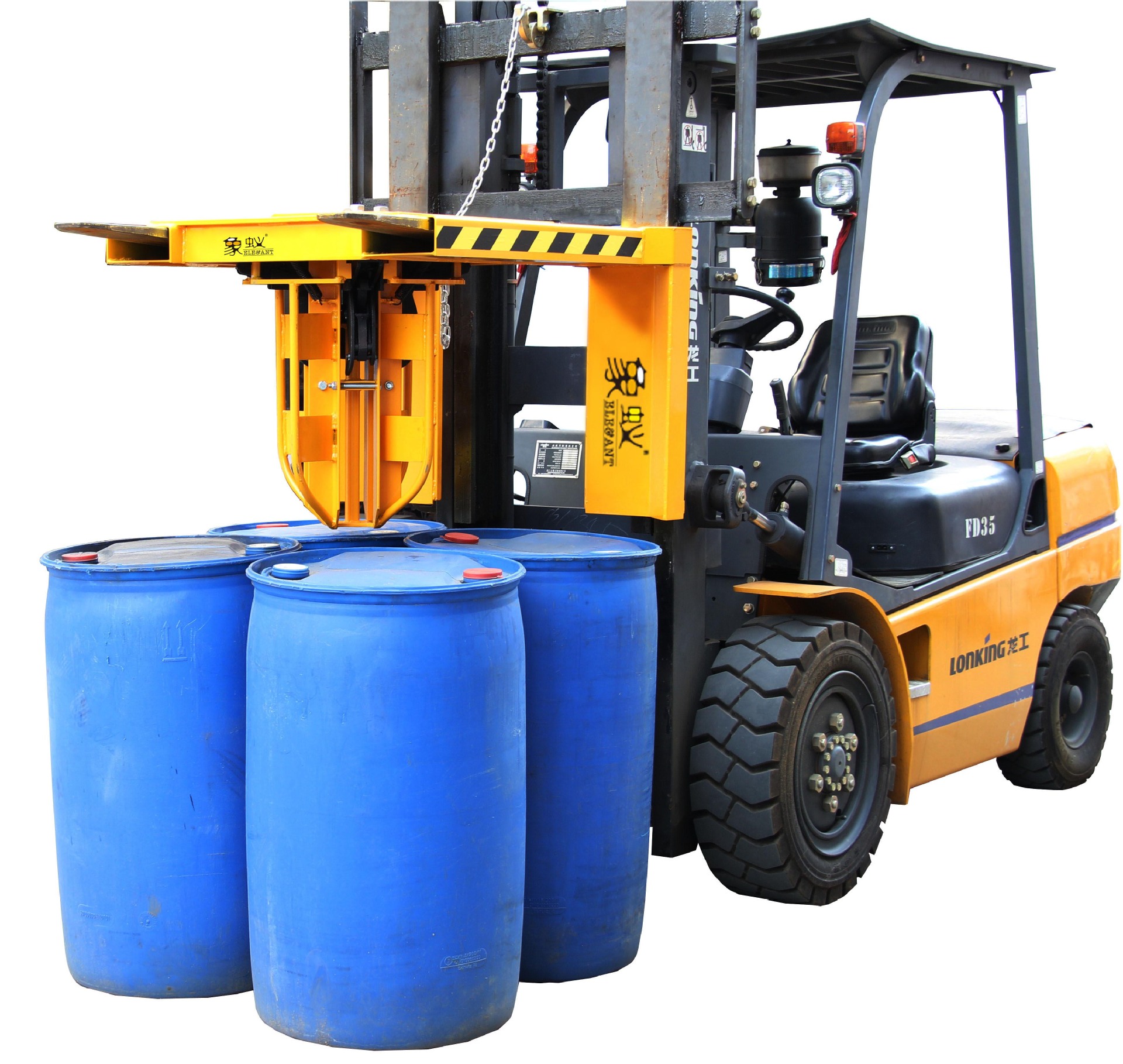 yl4四油桶夹具载重500kg*4采用独特的鹰嘴结构芯架可自动进行调整