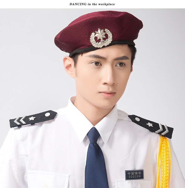 供应男女网眼贝雷帽 保安贝雷帽 礼仪帽 贝雷帽服饰配件帽子定做