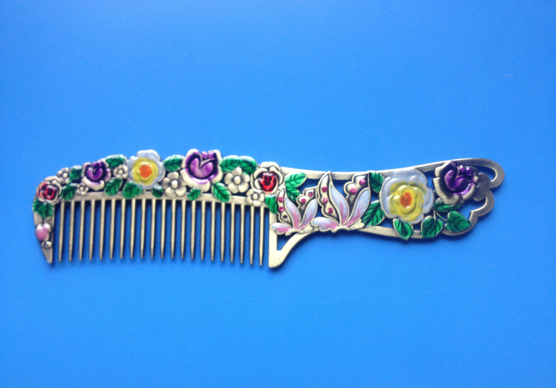 金属工艺品 礼品梳 美发梳子 特色花纹梳子 时尚头梳 高档梳子图片_4