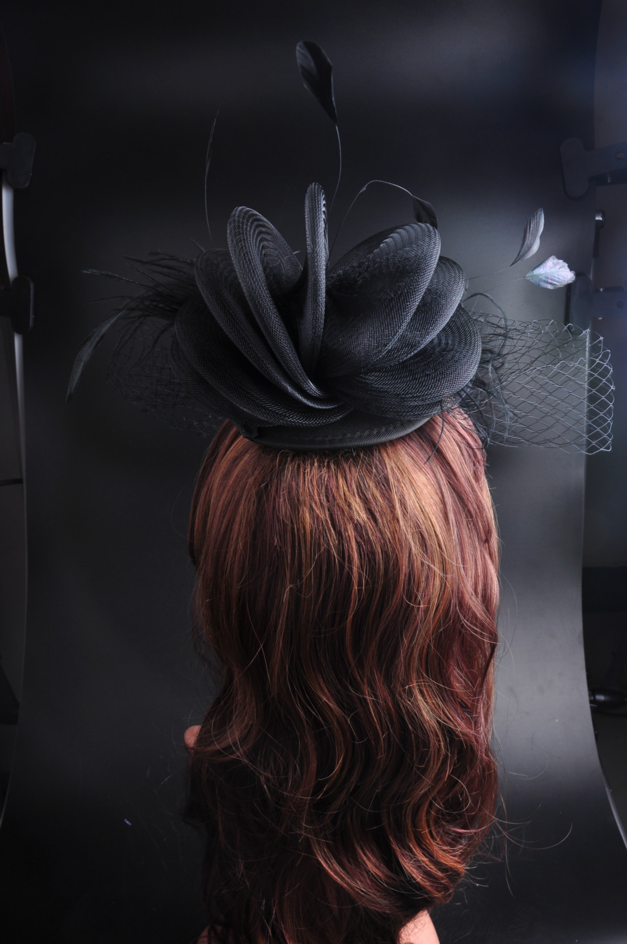 新娘头饰头纱羽毛网面纱礼帽 皇室英伦礼帽帽花