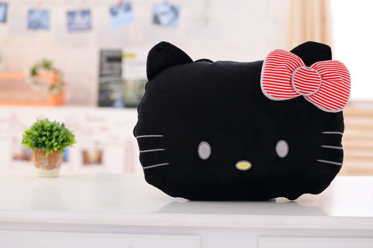 特价 黑hello kitty猫咪 靠垫 kt抱枕被 靠垫空调被 毛毯礼物