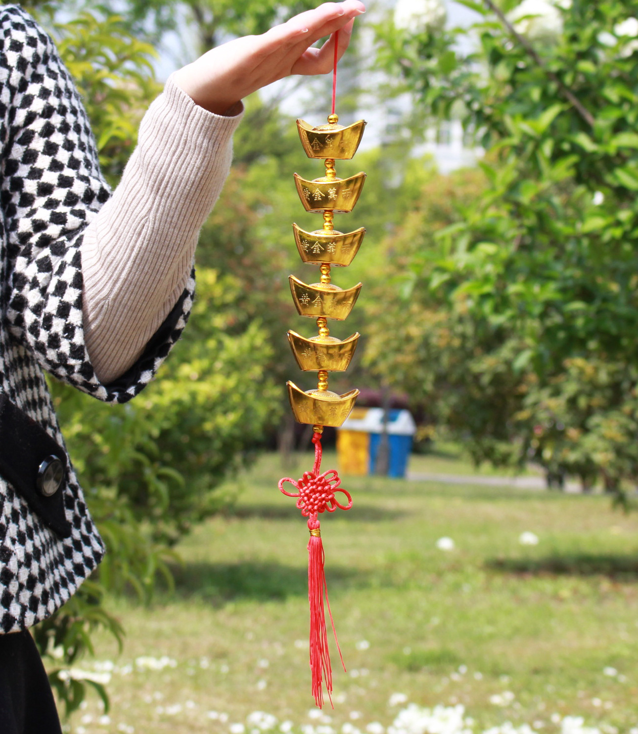 婚庆喜庆挂件 小金元宝串挂件,6个/串,搭配中国结流苏工厂直销