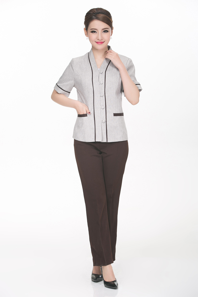 酒店工作服夏装女 宾馆客房保洁服务员工作服短袖 物业清洁员工装