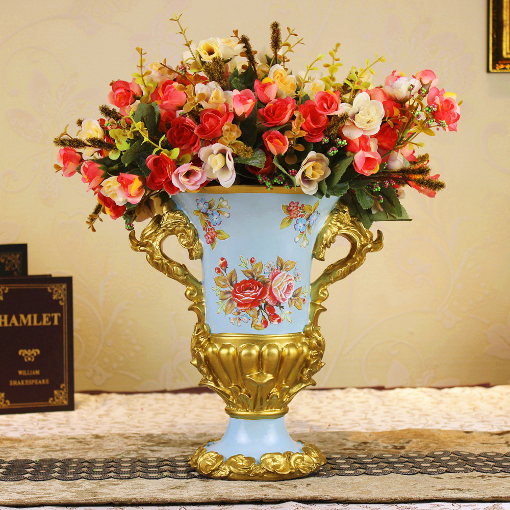 厂家直销手工时尚陶瓷花瓶 欧式奢华高档创意摆件 客厅家居饰品