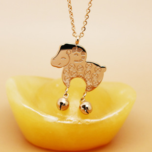 羊羊年小羊铃铛钛钢玫瑰金 韩版锁骨项链 饰品批发