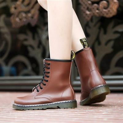 2015新款靴子女春秋女士平底马丁靴女英伦真皮单靴短靴女款潮女鞋