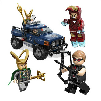 得高积木7101复仇者联盟超级英雄钢铁侠人仔鹰眼洛基对战可代发