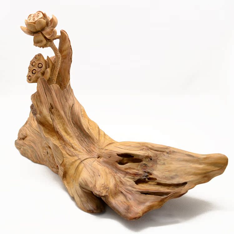 太行山千年崖柏木瘤疤香柏根雕雕刻木质工艺品摆件笔筒桶