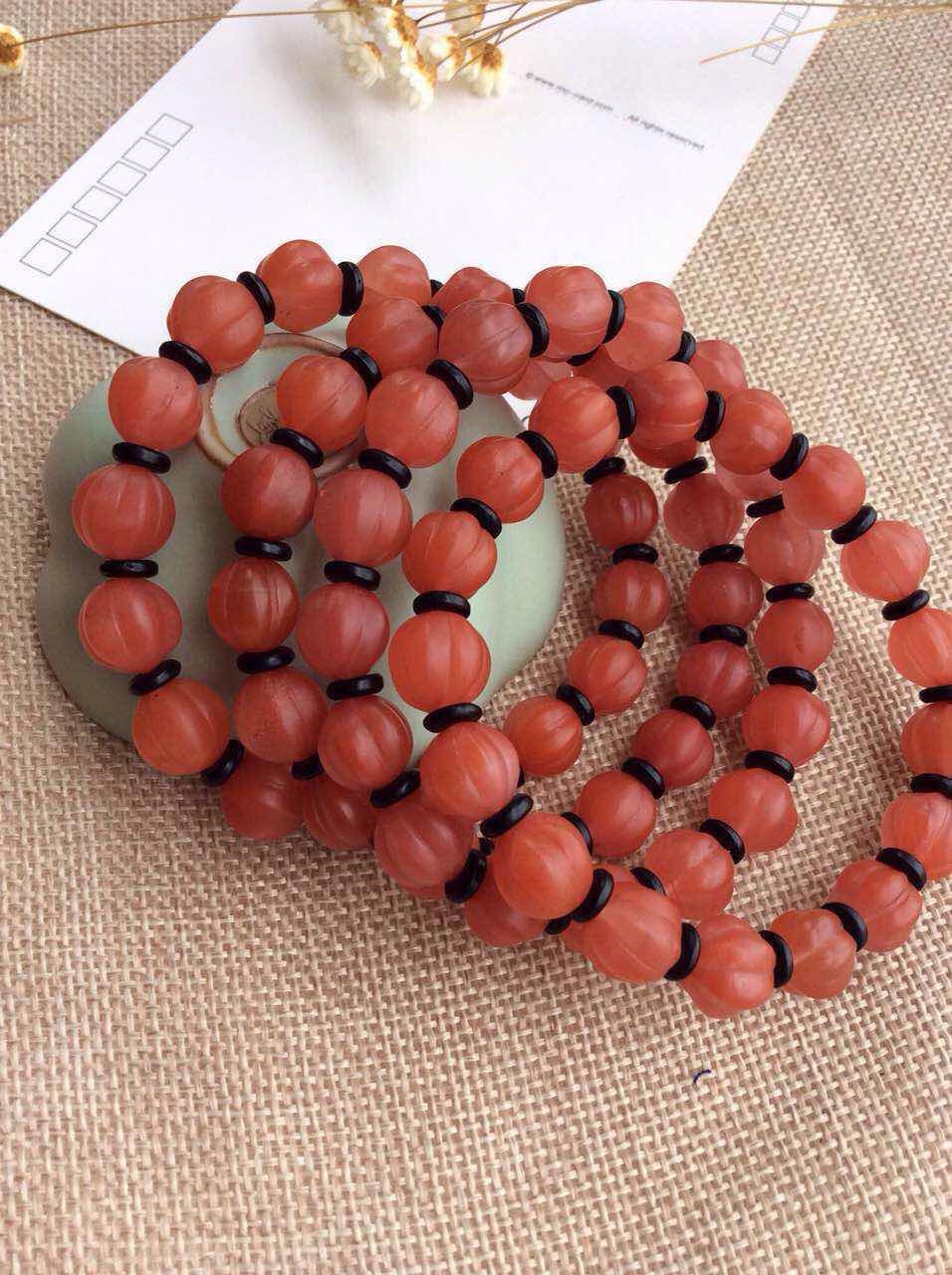 特价 新款 天然南红玛瑙 9-10mmm水红西瓜珠 单层手链 招代理