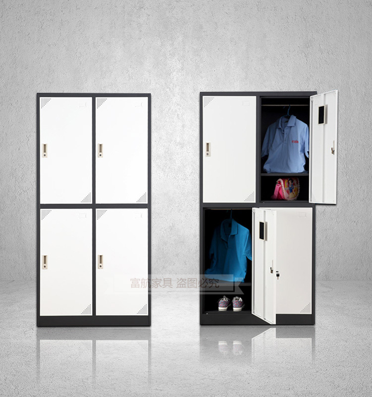 拆装铁皮柜员工钢制储存柜 上海4门更衣箱员工柜 拆装四门更衣柜