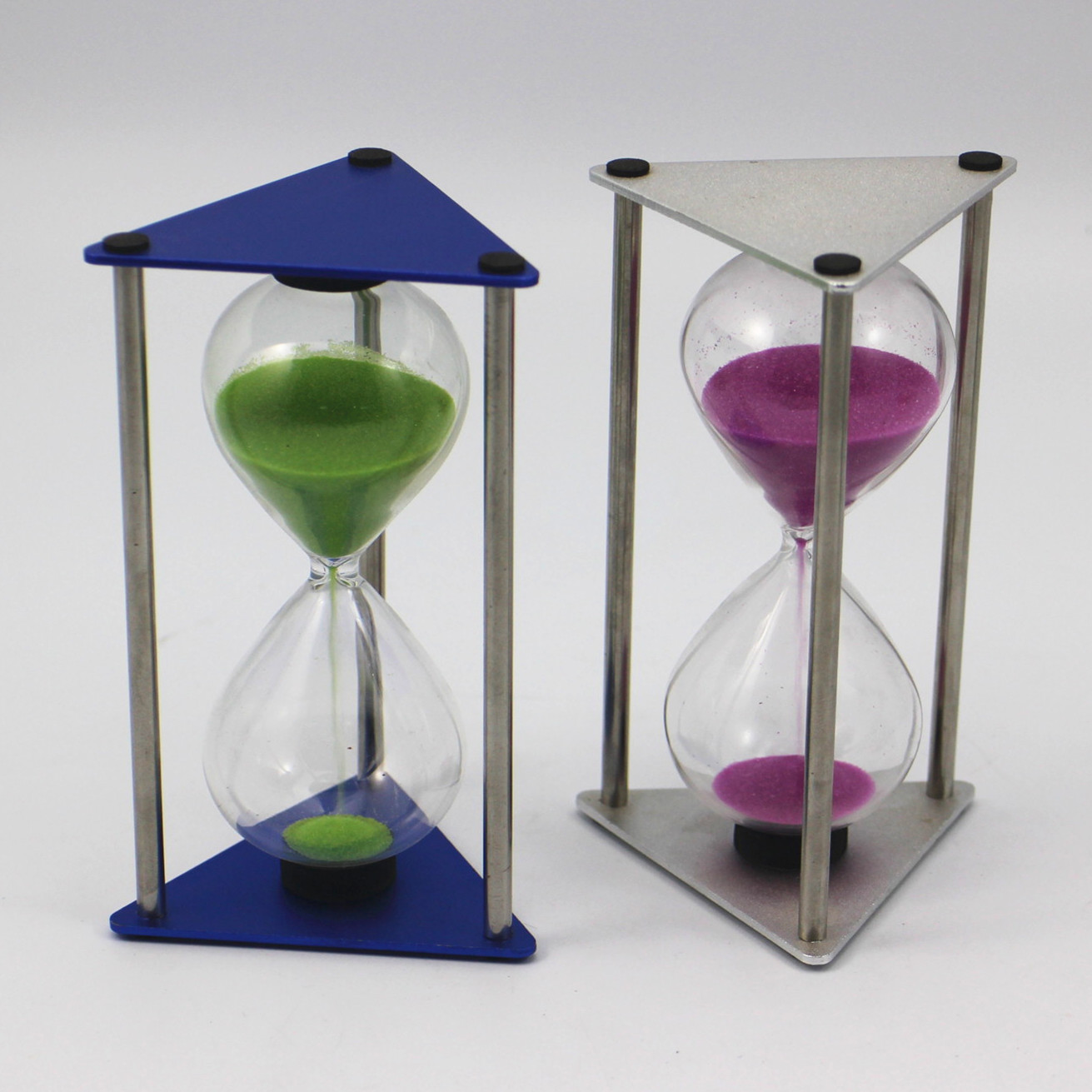 金属三角形沙漏计时器 现代家居装饰品个性摆件 创意礼物批发