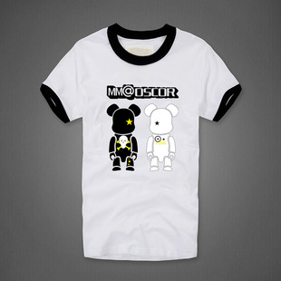 摩蝎2015春夏新款可爱暴力熊休闲情侣装纯棉圆领韩版男短袖t恤
