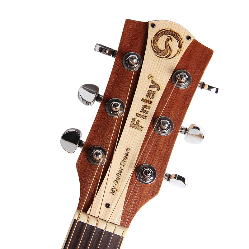 十二星座40寸a级云杉夹板楸木原木色缺角民谣吉他fm-80c