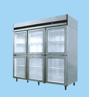郑州雪凌冰柜批发商用厨房陈列 方便耐用厨房陈列柜 四门低电耗