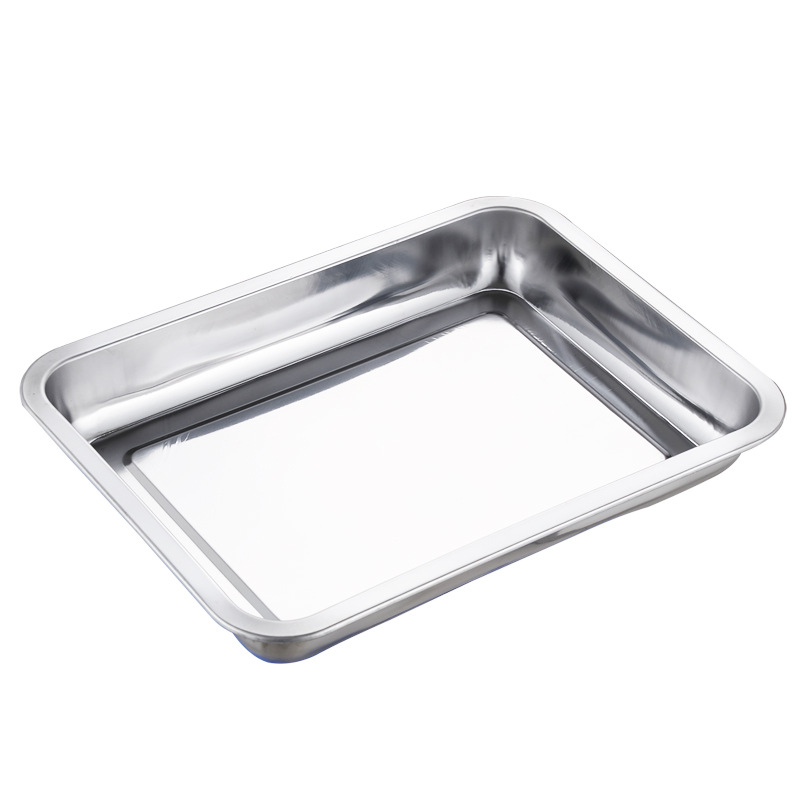 彩塘不锈钢托盘方盘长方形盘子菜/焙/茶加厚多用盘子 05厚度