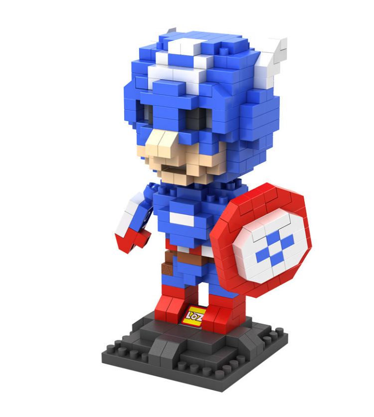 热销俐智loz钻石小颗粒拼装益智玩具9452复仇者英雄联盟-美国队长