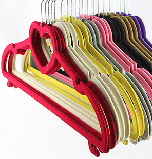 圣德宝家居新款植绒衣架 晾晒衣挂 服装店衣服撑 童装衣架hk-017