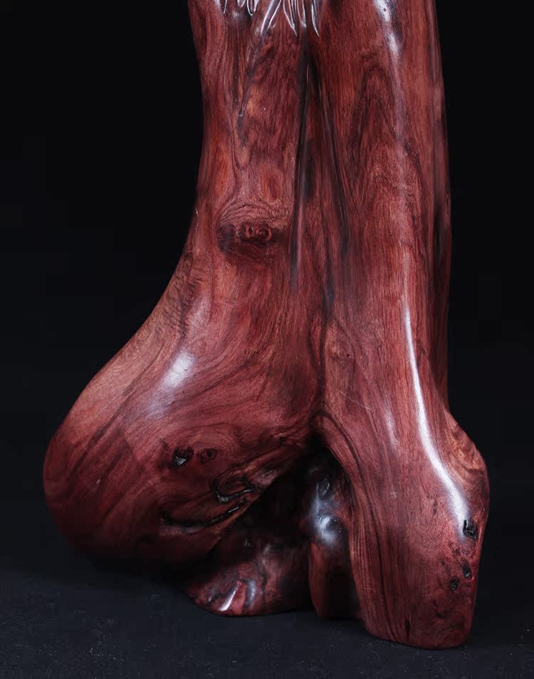 苏东坡先生摆件 紫檀柳工艺品摆件 带瘤疤水波纹 纯手工 似海黄