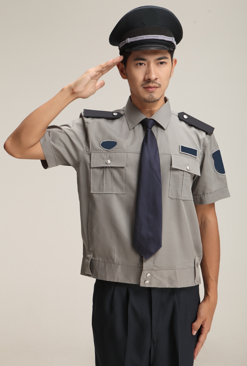 保安服短袖衬衣蓝色男 安服夏装物业小区保安工作服装全套制服套