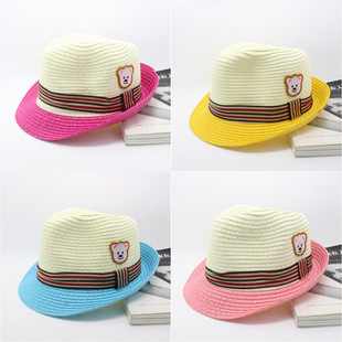 新款 韩版男童女童 小熊时尚儿童礼帽批发 防晒 表演 出游 5色