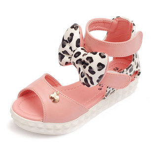 儿童凉鞋批发 豹纹超女童凉鞋 公主凉鞋 超轻时尚凉鞋