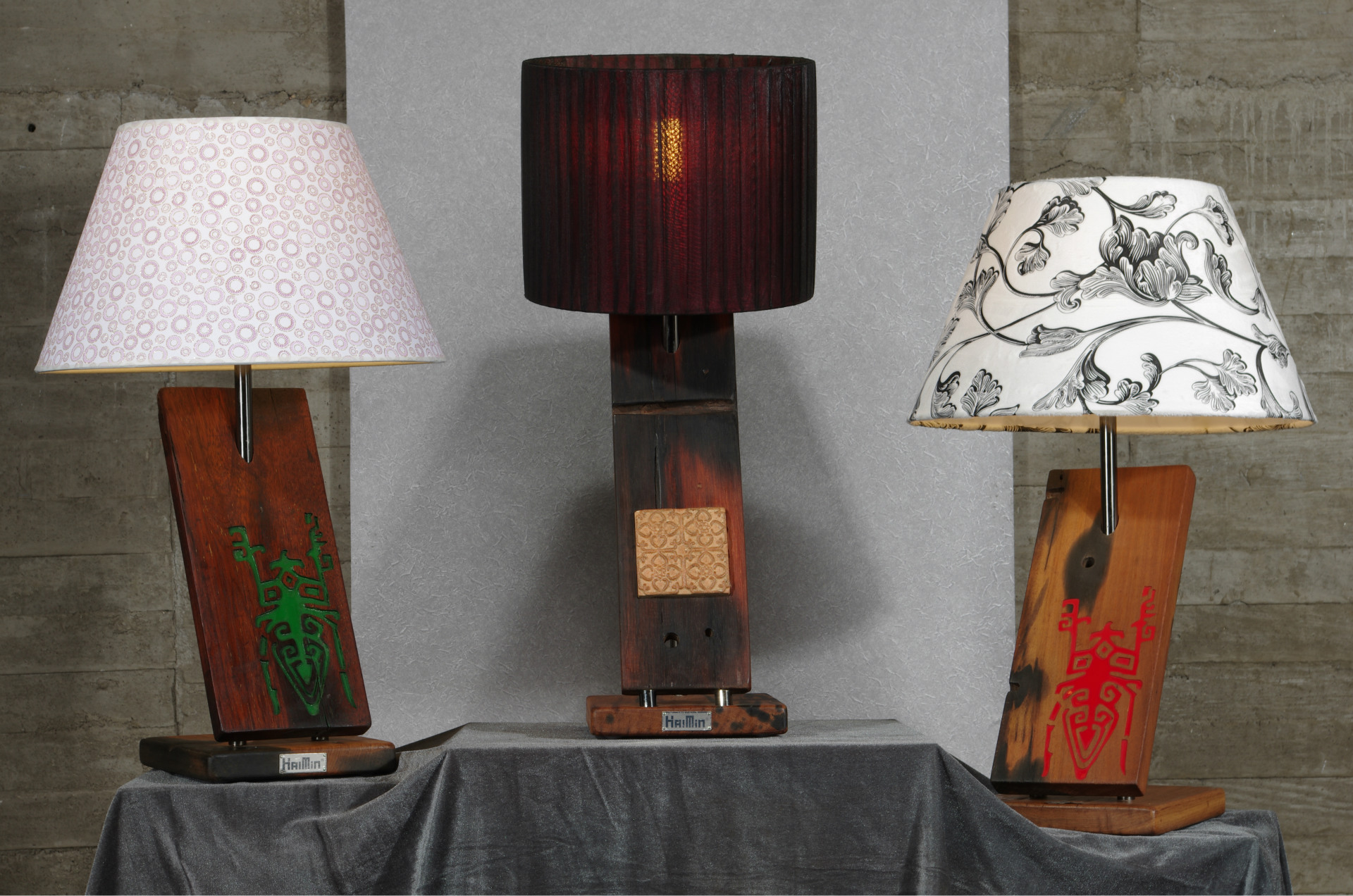 高档中式古典灯饰 船木圆形木艺台灯