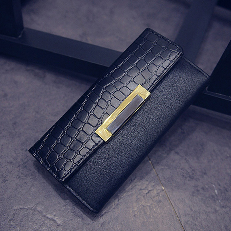 麦格招财锁钱包带盒2016新款韩版女式长款手拿包折叠钱包